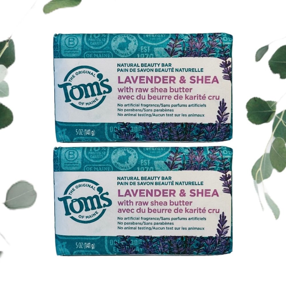 Lavender & Shea Beauty Bar Tom's Of Maine Bar Soap 5 Oz Each - Picture 3 of 10